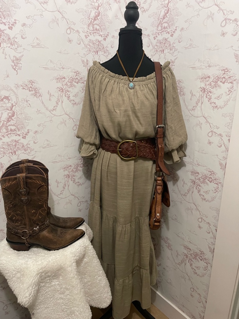 &Merci boho Dress with pockets and a matching belt
